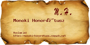 Monoki Honorátusz névjegykártya